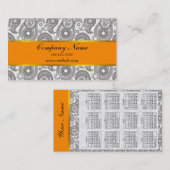Carte De Visite Tangerine Black Paisley (Devant / Derrière)