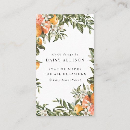 Carte De Visite Tangerine Citrus Orchard Boho Botanique (Devant)