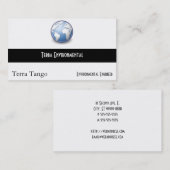 Carte De Visite Tango de globe du monde de la terre (Devant / Derrière)