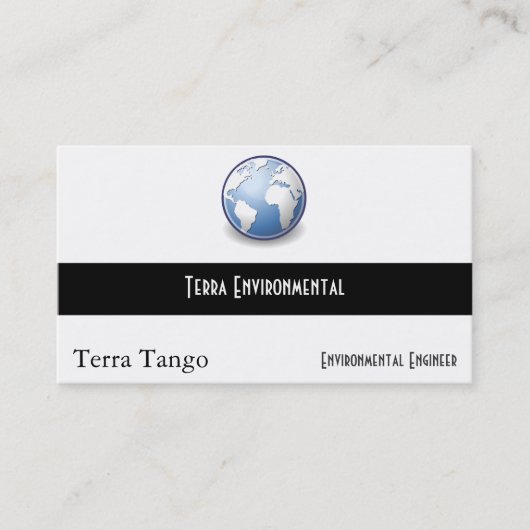 Carte De Visite Tango de globe du monde de la terre (Devant)