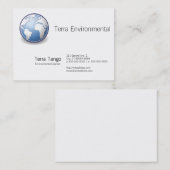 Carte De Visite Tango de globe du monde de la terre (Devant / Derrière)