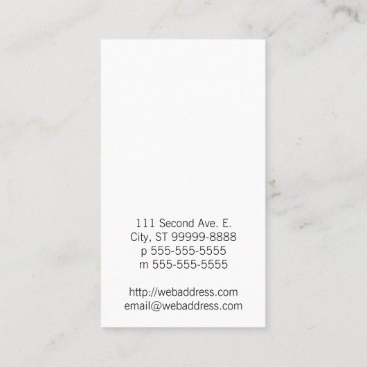 Carte De Visite Tango de Luna de lune (Dos)