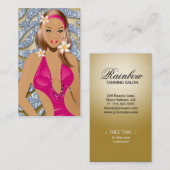 Carte De Visite Tannage maillot de bain Sparkle Zebra Silver Gold (Devant / Derrière)