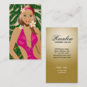 Carte De Visite Tanning À feuillage persistant Sparkle Zebra Green (Devant / Derrière)