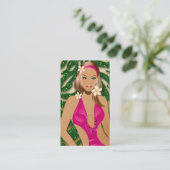 Carte De Visite Tanning À feuillage persistant Sparkle Zebra Green (Debout devant)