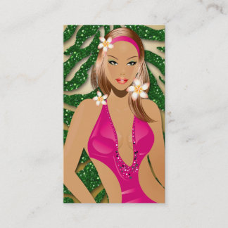 Carte De Visite Tanning À feuillage persistant Sparkle Zebra Green