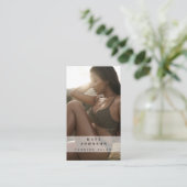 Carte De Visite Tanning Salon Spray Tan Beauté Photo QR Code (Debout devant)