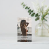 Carte De Visite Tanning Salon Spray Tan Beauté Photo QR Code Logo (Debout devant)