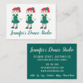 Carte De Visite Tap Dance School customisée Studio Professeur Vert (Devant / Derrière)