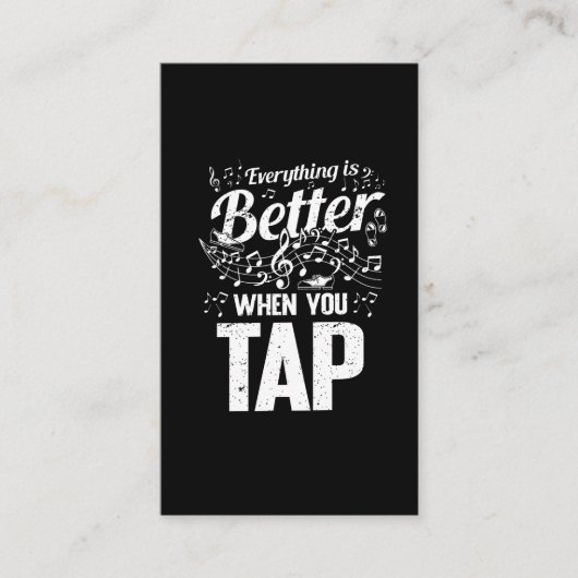 Carte De Visite Tap Dancer Notes musicales Step Dance Enseignant (Devant)