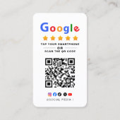 Carte De Visite Tap to Review Google Review QR Code Google Ratings (Dos)
