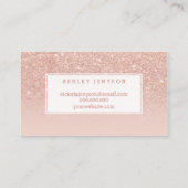 Carte De Visite Tapis d'artiste de maquillage typographie or rose (Dos)