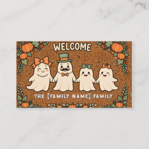 Carte De Visite Tapis de porte Halloween Famille de Fantômes Migno