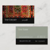 Carte De Visite Tapis rouge vert oriental (Devant / Derrière)