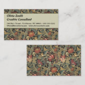 Carte De Visite Tapisserie florale riche Brocade Antique Classique (Devant / Derrière)