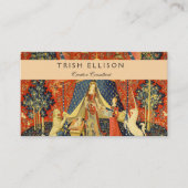 Carte De Visite Tapisseries Unicorne Lady Legend Médiéval (Devant)