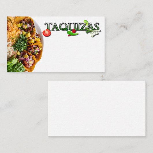 carte de visite taquizas (Devant / Derrière)