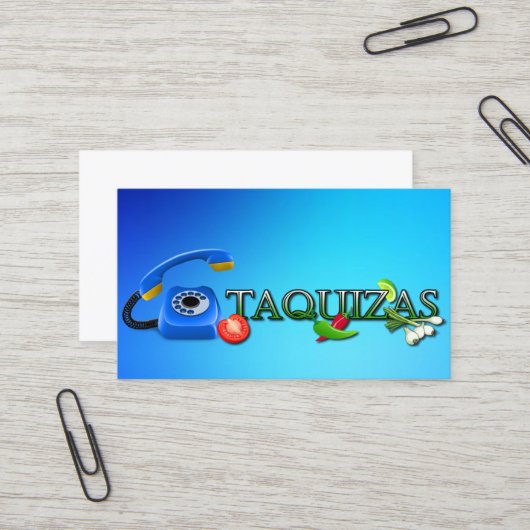 Carte de visite Taquizas (Devant/Arrière en situation)