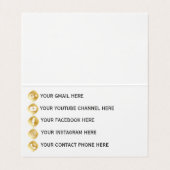 Carte De Visite Tarjeta de visita plegada personalizada negra (Intérieur déplié)