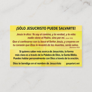 Carte De Visite Tarjeta del Evangelio - Español RVR 1909