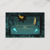 Carte De Visite tarjeta  turquesa con dorado personalizada (Devant)