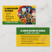 Carte De Visite Tarjetas para Venta de Comida Mexican Food (Devant / Derrière)