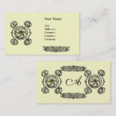 Carte De Visite TAROT 2 Black White Cream Monogram Pearl (Devant / Derrière)