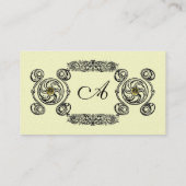 Carte De Visite TAROT 2 Black White Cream Monogram Pearl (Dos)