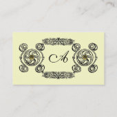 Carte De Visite TAROT 2 noir blanc crème monogramme (Dos)