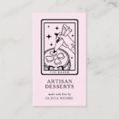 Carte De Visite Tarot Artisan Baker Dessert Caterer QR Code Pink (Devant)