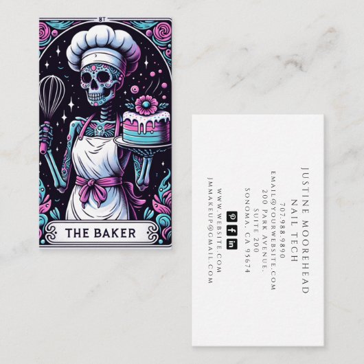 Carte de visite Tarot Baker (Devant / Derrière)