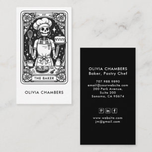 Carte De Visite Tarot Baker Black White Pâtissier Dessert