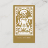 Carte De Visite Tarot Baker Gold Pâtisserie Chef Dessert (Devant)