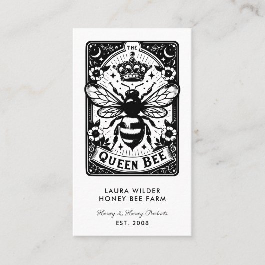 Carte De Visite Tarot Bee Thème Miel Bee Apiary Farm apiculteur (Devant)