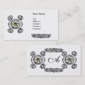 CARTE DE VISITE TAROT BLACK CELTIQUE BLANC DRAWER GRAY GEM MONOGRA (Devant / Derrière)