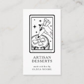 Carte De Visite Tarot Black White Artisan Baker Dessert Caterer (Devant)
