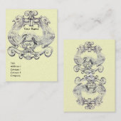 Carte De Visite TAROT BLACK WHITE GROTESQUE DRAWING MONOGRAM Crème (Devant / Derrière)