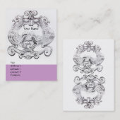 Carte De Visite TAROT BLACK WHITE GROTESQUE DRAWING MONOGRAM Lilac (Devant / Derrière)