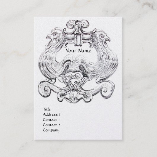 Carte De Visite TAROT BLACK WHITE GROTESQUE DRAWING MONOGRAM Pearl (Devant)