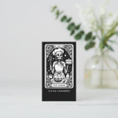 Carte De Visite Tarot Boulanger Pâtisserie Noir Blanc Chef Dessert (Debout devant)