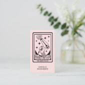 Carte De Visite Tarot Céleste Coiffeur Rose Pâle (Debout devant)