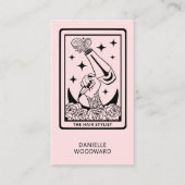 Carte De Visite Tarot Céleste Coiffeur Rose Pâle (Devant)