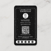 Carte De Visite Tarot céleste Logo Coiffeur noir blanc mignonne (Dos)