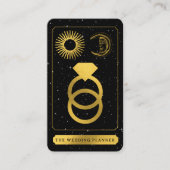 Carte De Visite Tarot céleste soleil lune or Wedding planner (Devant)