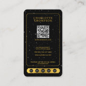 Carte De Visite Tarot céleste soleil lune or Wedding planner (Dos)