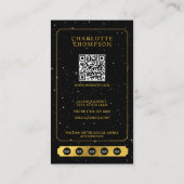 Carte De Visite Tarot céleste soleil lune Signer Microphone or (Dos)