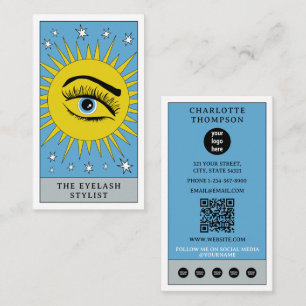 Carte De Visite Tarot céleste Sun Eyelash Styliste Eyebrow Logo
