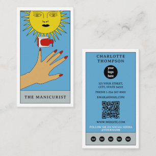 Carte De Visite Tarot céleste Sun Nail Salon Beauté Logo moderne