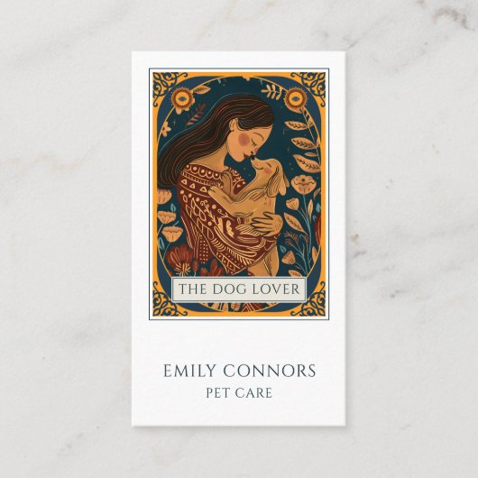 Carte De Visite Tarot Dog Lover In Home Pet Sitting (Devant)