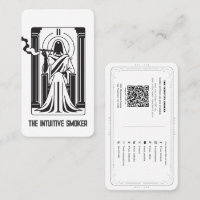 Tarot Grande Prêtresse Fumée de Cannabis QR sur le